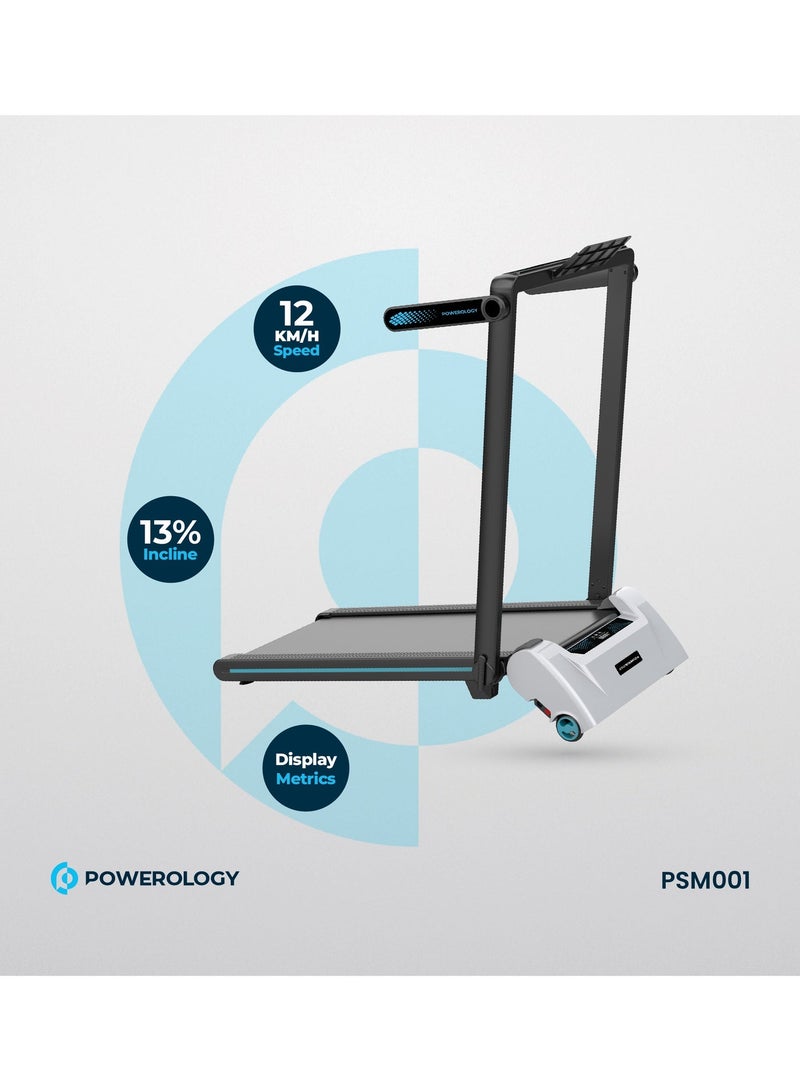 باورولوجي جهاز مشي قابل للطي، أوضاع المشي والجري، لوح مشي قابل للطي مع 5 مستويات للانحدار، شاشة LED، جهاز مشي مع وظيفة هادئة، تحكم عن بُعد، سعة 120 كجم - Image 3